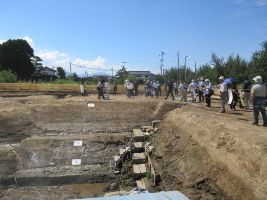 発掘調査現地説明会の様子
